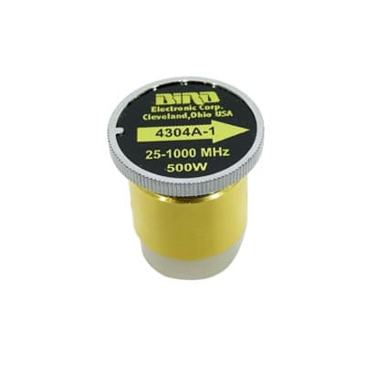 Elemento de Reemplazo en linea 7/8", de 5/ 15/ 50/ 150/ 500 Watt para Wattmetro BIRD 4304A, en el Rango de Frecuencia de 25-1000 MHz.