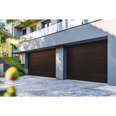 Puerta de Garage D / Alta calidad / 8x7 pies / 1 3/4" Aislante Termico / Estilo Americana / Imitacion Madera / BLACK WALNUT .