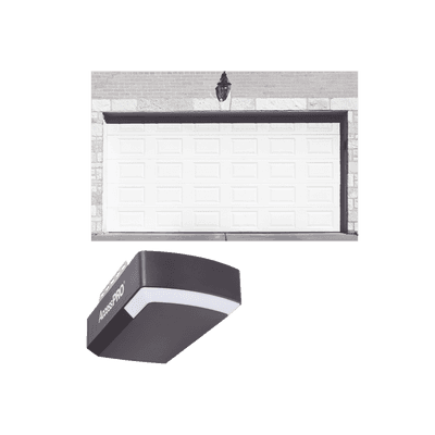 KIT COMPLETO Puerta D/ Garage 9x8 Pies / Cuadro Corto / Color blanco / Insulada / Incluye Motor FS1000APPRT / 1/2HP / Fuerte/Silencioso/Luz LED/Motor DC .