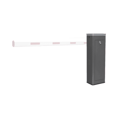 Barrera Vehicular Izquierda / Soporta Brazo Recto de Hasta 8 Metros / Soporta Brazo Articulado de 6 Metros / Movimiento fluido / Diseño Elegante Color Gris / Con Corona Led Semaforizada