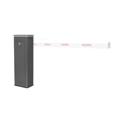 Barrera Vehicular Derecha / Soporta Brazo Recto de Hasta 8 Metros / Soporta Brazo Articulado de 6 Metros / Movimiento fluido / Diseño Elegante Color Gris / Con Corona Led Semaforizada