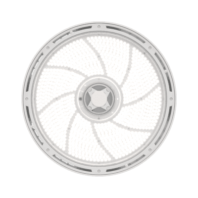 Luminaria LED High Bay Redonda REBL / 12,000-18,000 Lúmenes / Óptica Micro-Prisma Patentada / IK10 IP66 NEMA 4X / Temperatura 3500K-4000K-5000K Switchable / UVOLT 120-347V.