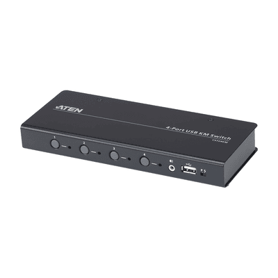 Switch KM USB| 4 Puertos | Boundless Switching | RS232 | Controla 4 Computadoras con 1 Teclado/Mouse 