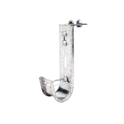 Soporte (Gancho) tipo J-Hook, hasta 14 cables Cat6, ideal para soportar cableado en los espacios de manipulación al aire, Para instalación en interior