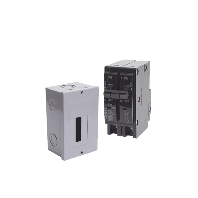 Kit Centro de Carga para sobreponer con 1 Interruptor Térmico de 2 Polos, 20Amp 120/240Vca 10kA.