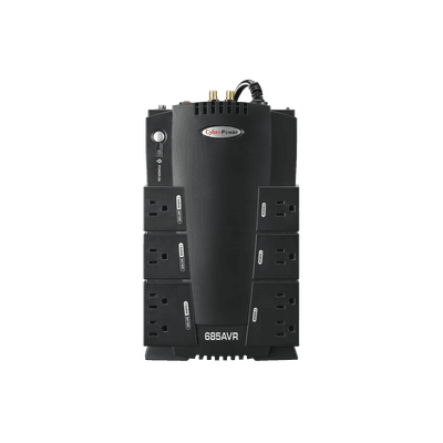 UPS de 685 VA/390 W, Topología Línea Interactiva, Entrada 120 Vca NEMA 5-15P, Tipo Gabinete Compacto, Con 8 Tomas NEMA 5-15R