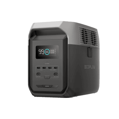 Estación de Energía Portátil Delta 3 1536Wh Litio LFP / 6 AC 1800 W (Max. 3600W) / 2 USB-C 100W / Capacidad para Aumentar Respaldo / Cargador de Coche 10A a 12.6V / Conectividad WiFi y Bluetooth (App) / Carga Solar 500W Max.