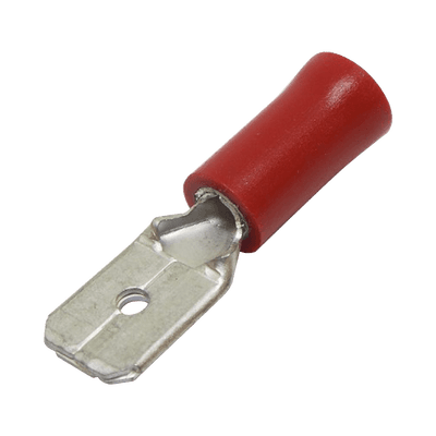 Terminal tipo macho aislada / 22 - 16 AWG / Rojo / Paquete de 25 piezas.