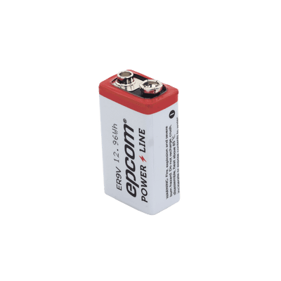 Batería de Litio 9V / 1200 mAh / Cloruro de Tionilo / No Recargable / Operación -60°C a +85°C / Acero Inoxidable