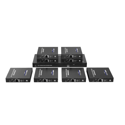 Kit Divisor y Extensor HDMI / Divide 1 Fuente HDMI a 8 Pantallas / Extiende la señal HDMI hasta 70 m / Resolución 4K @ 60 Hz/ Cat 6/6a/7 / IPCOLOR / CERO LATENCIA / Uso 24/7 / Puerto S/PDIF / EDID / RS232 / Salida Loop / Alimente solo el Tx 