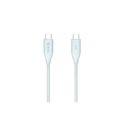 Cable de Carga USB-C a C / 1.5 Metros (4.92 Pies) / Potencia 60W / Velocidad Transferencia 480 Mbps / Tecnología GaN (Nitruro de Galio) / Fast-Charging / Material Silicona No Tóxica / Conector Aluminio Anodizado