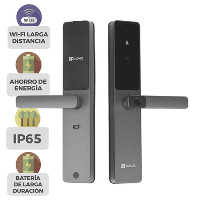 Cerradura Inteligente / Cerrojo Tipo Americano / Wi-Fi / Bluetooth  /  Códigos Temporales Para Visitantes / Lectura de Huella / Lectura de Tag / Contraseña /  Botón para Timbrar / Apertura remota desde la APP /  No Requiere Hub 