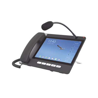 Teléfono IP  Android 9.0 Empresarial para 20 líneas SIP, pantalla táctil, Wi-Fi y Bluetooth, PoE, hasta 112 botones DSS, puertos Gigabit, soporta recepción de video.