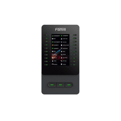 Módulo de Expansión EM60 con Pantalla a Color / 4.3 Pulgadas 480x272 / 60 Teclas Programables DSS / USB Tipo-C / Compatible con V65-V66-V66 Pro / Cascada hasta 4 Módulos / Con Soporte Ajustable