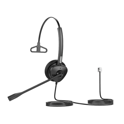Diadema Monoaural con Audio HD y Brazo Ajustable de 260°, Conexión RJ9 y Sonido de Alta Definición