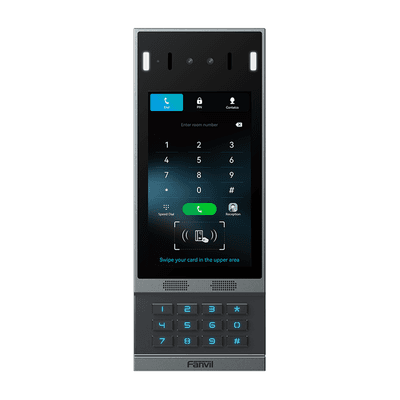 Videoportero SIP con Reconocimiento Facial / Pantalla Táctil IPS 7" / Cámara 2MP / 2 Relevadores / Teclado Retroiluminado / IP66 IK07 / PoE