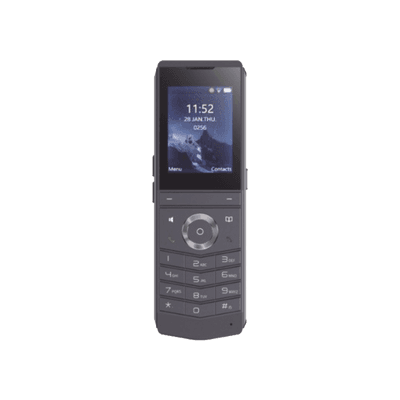 W611W es un teléfono IP Wi-Fi portátil, Resistente, Moderno diseñado para aplicaciones de comunicación móvil.