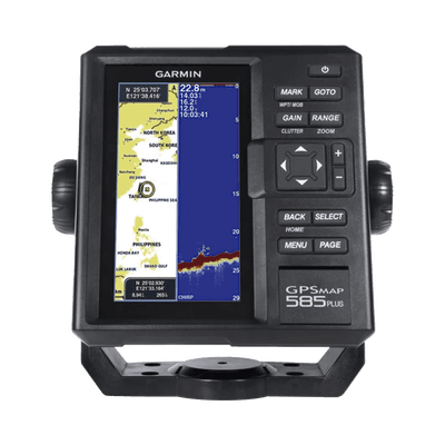 Plotter de Navegación GPSMAP 585 Plus / Pantalla 6" WVGA / Sonar CHIRP 600W / ClearVü Scanning Sonar / Compatible GPS-GLONASS-BeiDou / Quickdraw Contours / 2 Ranuras SD / IPX7 / Multiidioma