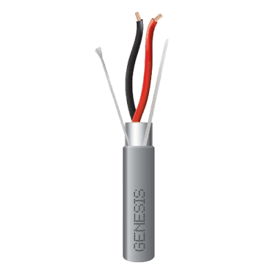 Carrete de 152 Metros (500 Pies) / Cable 2 x 18 AWG / Color Gris / Blindado / Riser / Aplicaciones de Audio Control de Acceso y Automatización