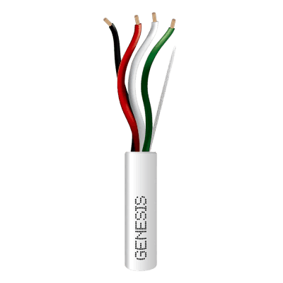 Bobina de 152 Metros (500 Pies) de Cable / 4 x 16 AWG / Cable Audacious / Riser / Libre de Oxígeno / Color Blanco / Aplicaciones de Alarmas de Intrusión y Automatización
