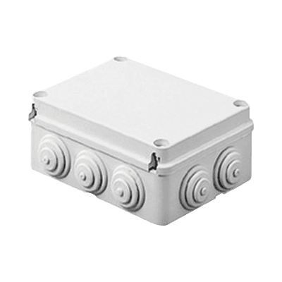 Caja Estanca de PVC Para Derivación y Conexión, 12 Entradas, Tapa Atornillada, 380x300x120 mm (Área interna), Uso Exterior IP55, Material que no Propaga el Fuego y Libre de Hálogenos