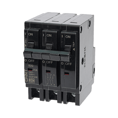 MCB - Interruptor Termomagnético Enchufable, Serie: B2Q, 3P, 30A, 240V (SKU:1002297)