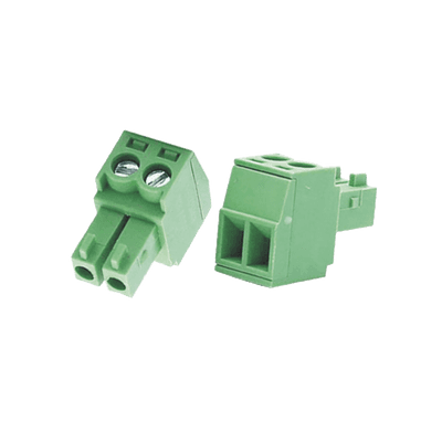 Bornera Verde Conector Macho de 3.5 mm para Paneles de Acceso, Cámaras, Múltiples Dispositivos/ 2 Tornillos