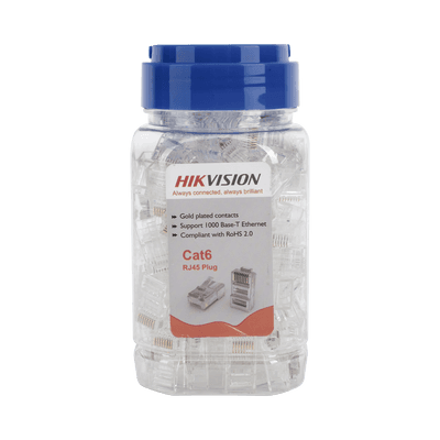 Bote con 100 Piezas de Plug Modular RJ45 / Cat 6 / Chapado en Oro a 15 Micras / Sin Blindaje / Facil Instalación / Uso Interior / Soporta Norma TIA-568B / Cumple con RoHS 2.0