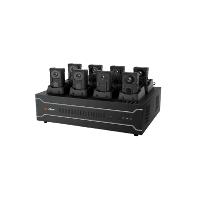Estación de Acoplamiento para Cámaras Corporales DS-MH4172I / Carga y Recopilación de Datos para 8 Cámaras / 4 HDD de 2 TB a 6 TB / Interfaz USB 3.0 y Ethernet / Compatible con Windows 10