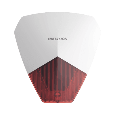 Sirena Estrobo Cableada Hikvision DS-PS1-R / 105 dB / LED Rojo / IP54 / 12V CC / Compatible con Paneles de Alarma