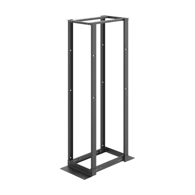 Rack Abierto de 4 Postes Estándar de 19 in / 45U / 2.13 m (7 ft) de Altura / Profundidad Ajustable 450-1050 mm (17.7-41.3 in) / Aluminio 6063-T6 / Rieles Roscados 12-24 / Negro RAL 9005