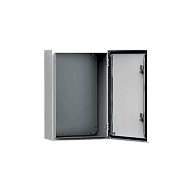Gabinete de Uso Exterior MAS 500 x 400 x 260 mm NEMA 4/12/13; IP66; IK10 de Acero Dulce 1.5 mm con Platina de Montaje Incluida Color Gris Claro