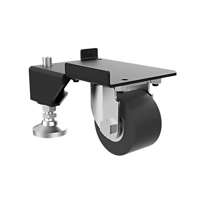 Kit de Ruedas y Niveladores para Gabinetes Trabajo Pesado 3000 lbs (1361 kg) / Material Compuesto Negro / Ruedas Giratorias 360° / Acero Dulce con Recubrimiento en Polvo / Dimensiones 11.9 x 16.4 x 10.1 cm