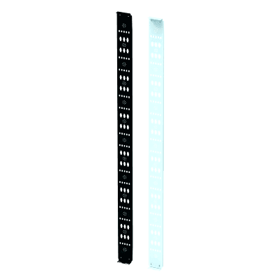 Organizador Vertical para Amarre de Cables / Acero Dulce / 2068 x 122 x 19 mm (81.4 x 4.8 x 0.75 in) / Negro Intenso RAL 9005 / Montaje sin Herramientas / Compatible con Accesorios de Gestión