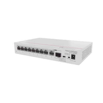 Switch Gigabit No Administrable PoE / 8 puertos 10/100/1000 Mbps (PoE) / 2 Puertos SFP Uplink / 124W