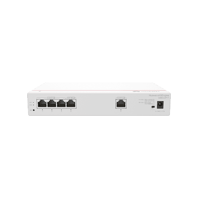 Router Multi-Servicio / 1 puerto 10/100/1000 Mbps(WAN) / 4 puertos 10/100/1000 Mbps(LAN) PoE+ (802.3af/at) / 50W / Rendimiento 1 Gbps / Controla hasta 32 APs / Hasta 150 Clientes / Administración Nube Gratis