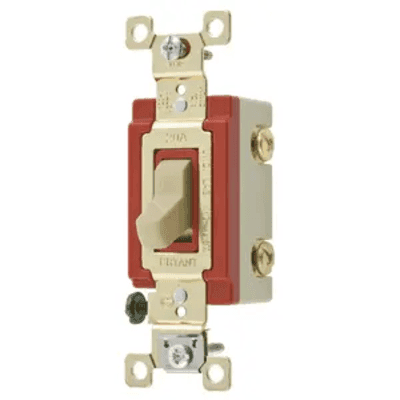 Interruptor de Palanca 20 A 120-277 V CA/  Grado Industrial/ Color Marfil.