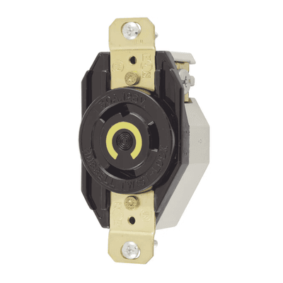 Receptáculo de Media Vuelta Industrial 30 A 125 V CA 2 Polos 3 Hilos (Nema L5-30R) Color Negro