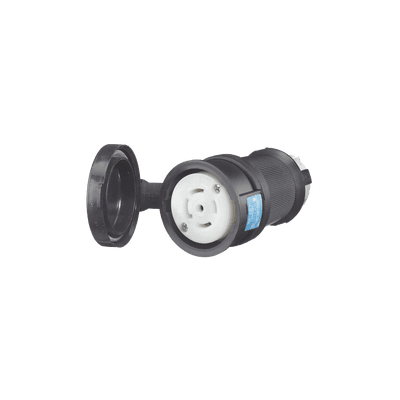 Conector Industrial con Bloqueo de Media Vuelta / 30 A 120/208 V CA / Nema L21-30R / 4 Polos 5 Hilos / Color Blanco y Negro / Grado Industrial