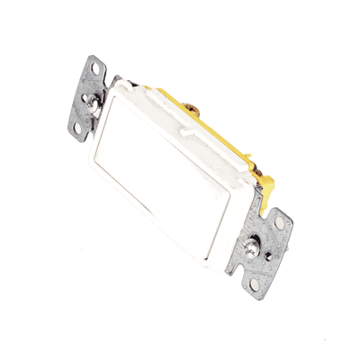 Interruptor Unipolar Residencial 15 A 120-277 V, Cableado Lateral y Trasero, Color Blanco.