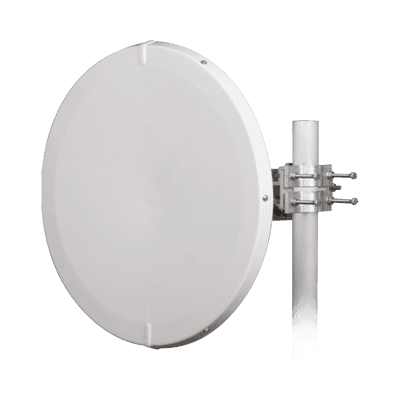 Antena Direccional de Alto Rendimiento / 30.5 ± 1 dBi / 2 ft / 5.9-7.125 GHz / Conectores RP-SMA / Alto Aislamiento al Ruido / Fácil Montaje y herraje de acero inoxidable /  Radomo Incluido