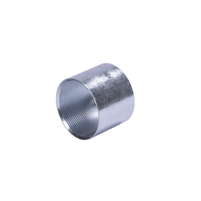 Cople 4" (102mm) pared gruesa con rosca galvanizado etiqueta amarilla