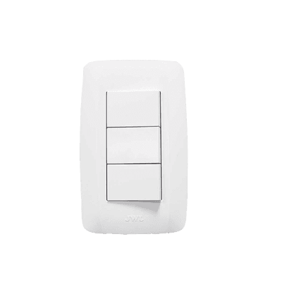 Apagador Triple Sencillo de 10 A/ 127 V CA ~ 60 Hz / Color Blanco.