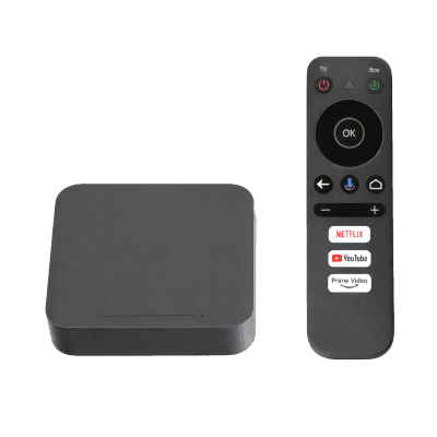 STB 4K Android con Google TV / Alto Rendimiento / Conexión Wi-Fi y por Cable / Control Remoto Bluetooth / Salida HDMI / Software de Gestion para ISPs/ Para modo desarrollador leer la nota en la descripcion