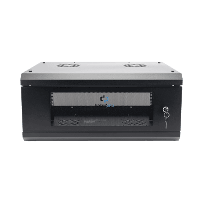 Gabinete de Pared con Puerta de Cristal Templado, 455 mm de Profundidad, 4U Rack de 19 in, Acero Reforzado