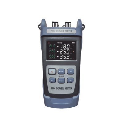 Medidor de Potencia Óptica (OPM) para Fibra Óptica en Redes FTTx / Soporta 3 Longitudes de Onda: 1310nm, 1490nm y 1550nm / Rango de Medición de -40 a 25dBm
