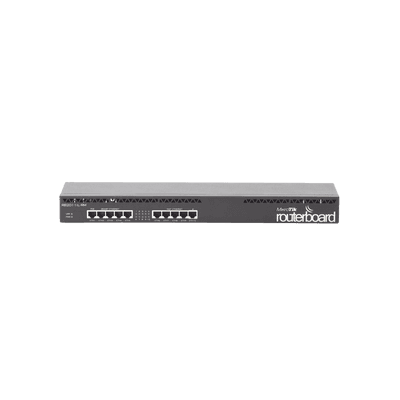 RouterBoard, 5 Puertos Gigabit, 5 Puertos Fast, Licencia Nivel 4 y montaje en Rack