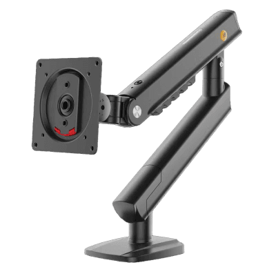 Brazo Ergonómico para Monitor / Soporte 17\"-32\" / Carga 2-7 kg / Ajuste de Tensión / Rotación ±90° / Instalación Abrazadera o Pasacables