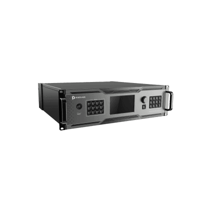 Switcher de Presentación 4K / Hasta 12 Capas DL (2 MAIN + 10 PIP) / 10G Fibra Óptica 10 km / HDMI 2.0 DP 1.2 12G-SDI / Modos Duales Switcher y PGM / Dante Audio 32x32 / Multiviewer Dedicado / Backup Automático