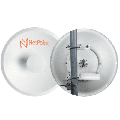 1 Antena Direccional Dual-Polaridad MLO Alto Rendimiento / diámetro  de 39.6 cm / 4.9-7.2 GHz / Ganancia 27 dBi / SLANT de 45 ° o 90 °  / Conector N-Hembra / Montaje, jumpers y radomo incluidos.